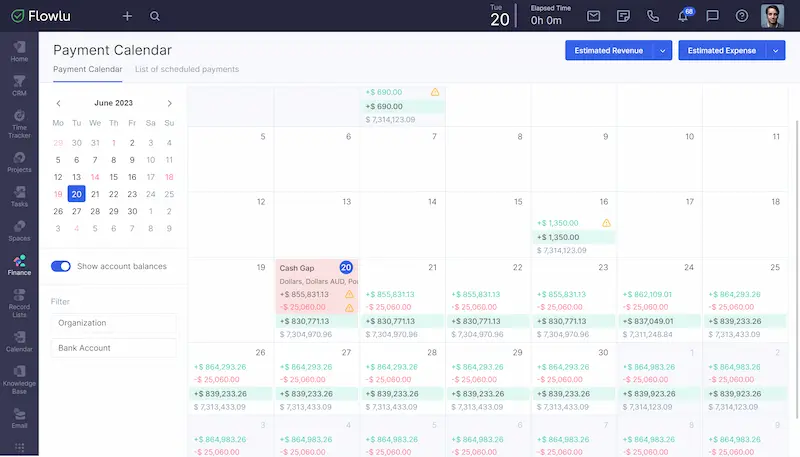 create a payment calendar